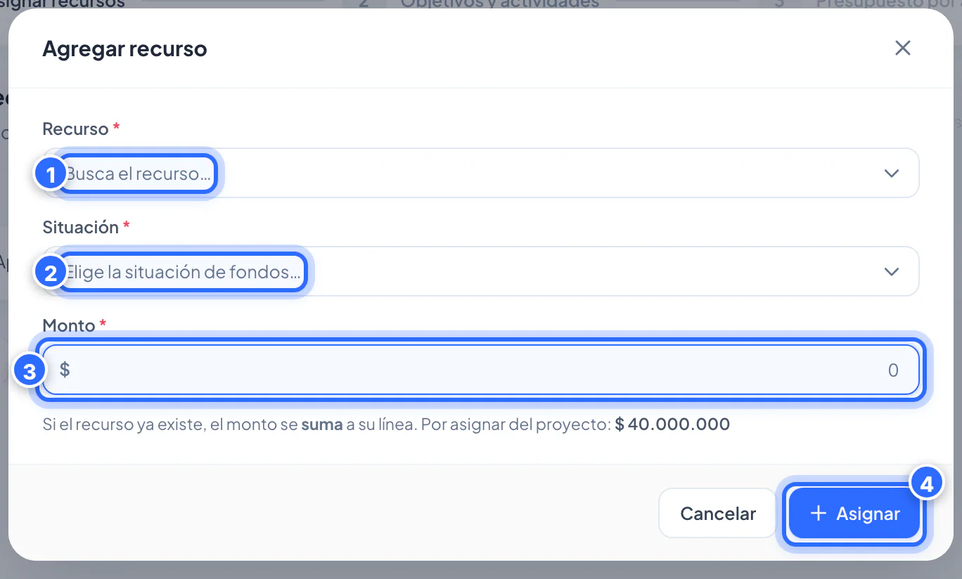 Modal Agregar recurso