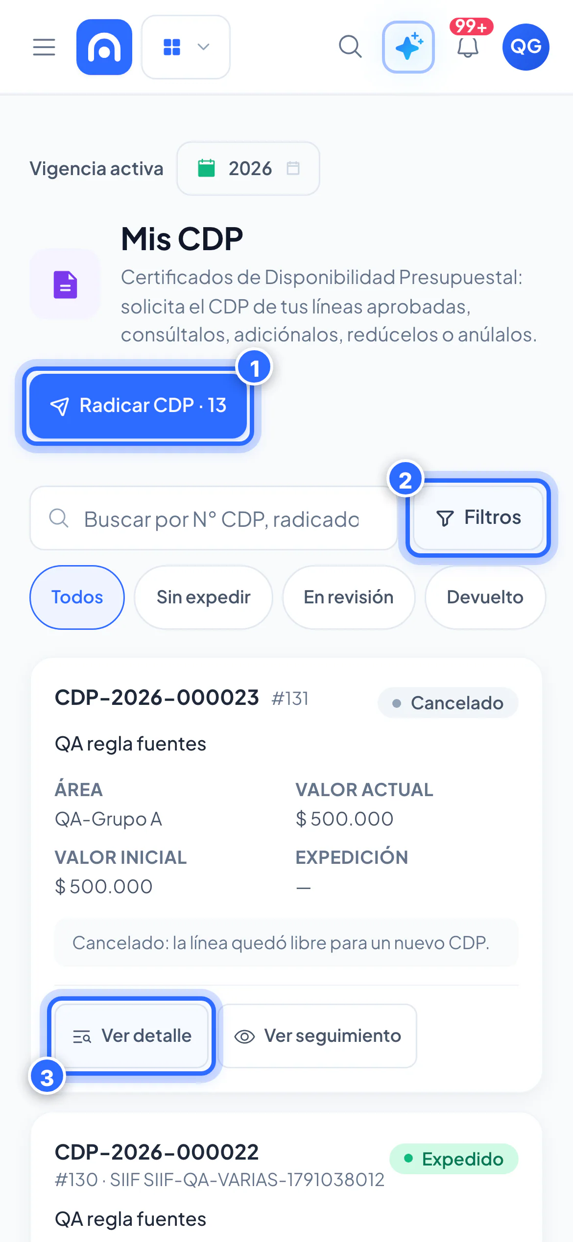 Mis CDP en el celular